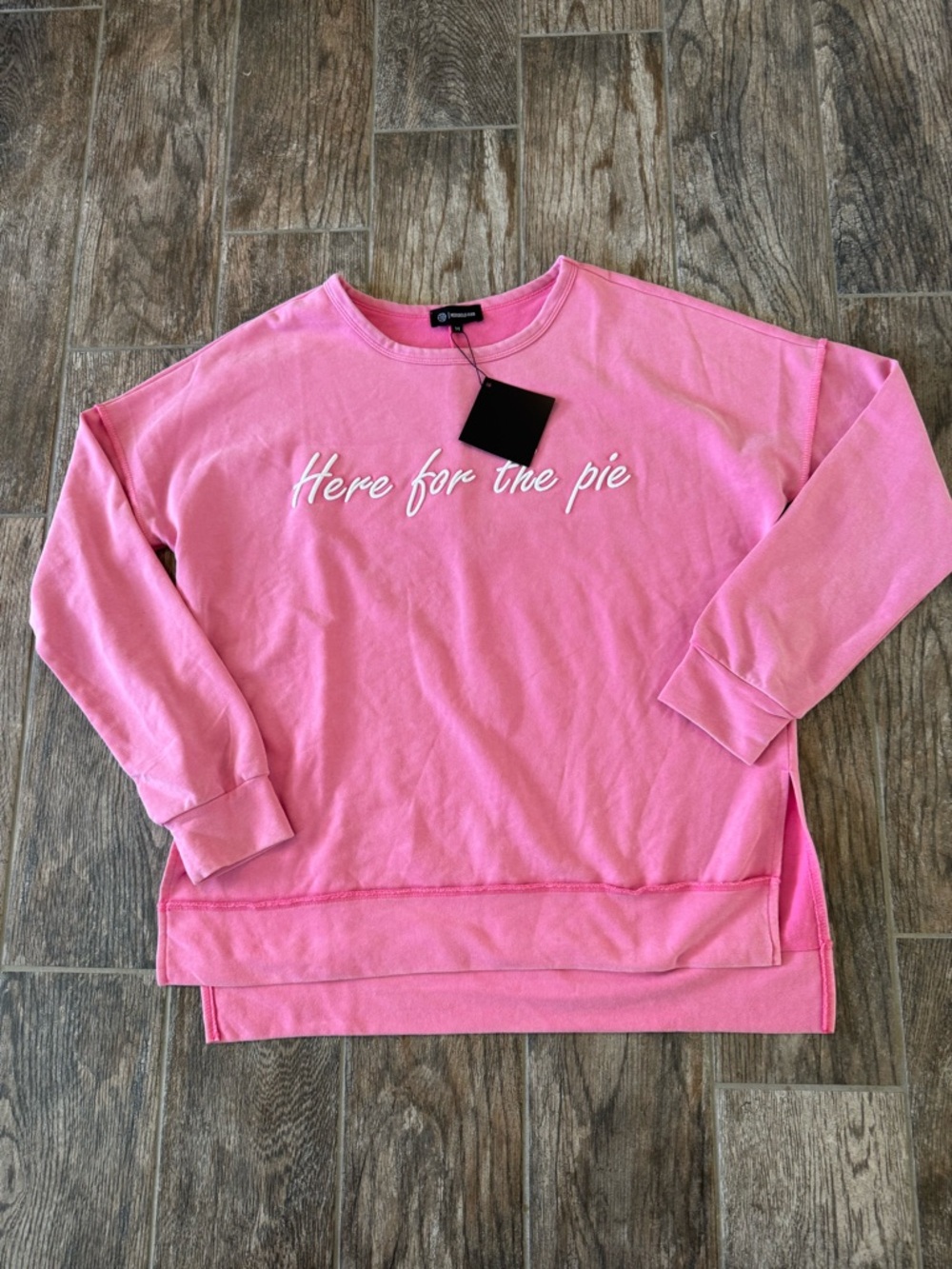 Merigold Kiss “Here for the Pie”Pink Relaxed/oversized Sweatshirt
